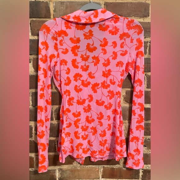 Free People Red & Pink Floral Sheer Top - Picture 2 of 2